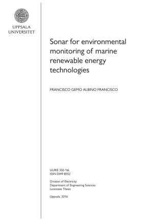 Sonar for Environmental Monitoring of Marine Renewable Energy Technologies