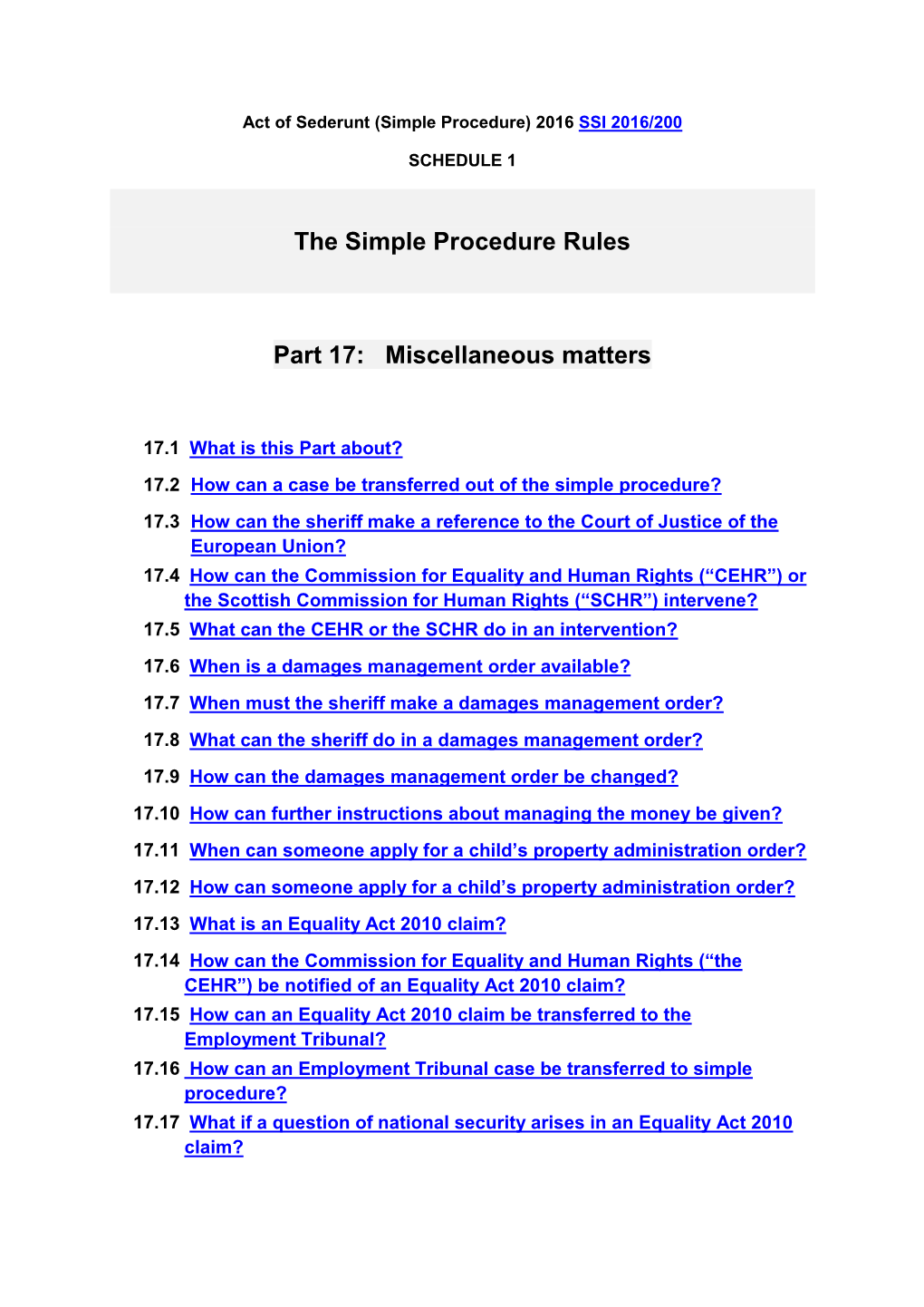 The Simple Procedure Rules Part 17