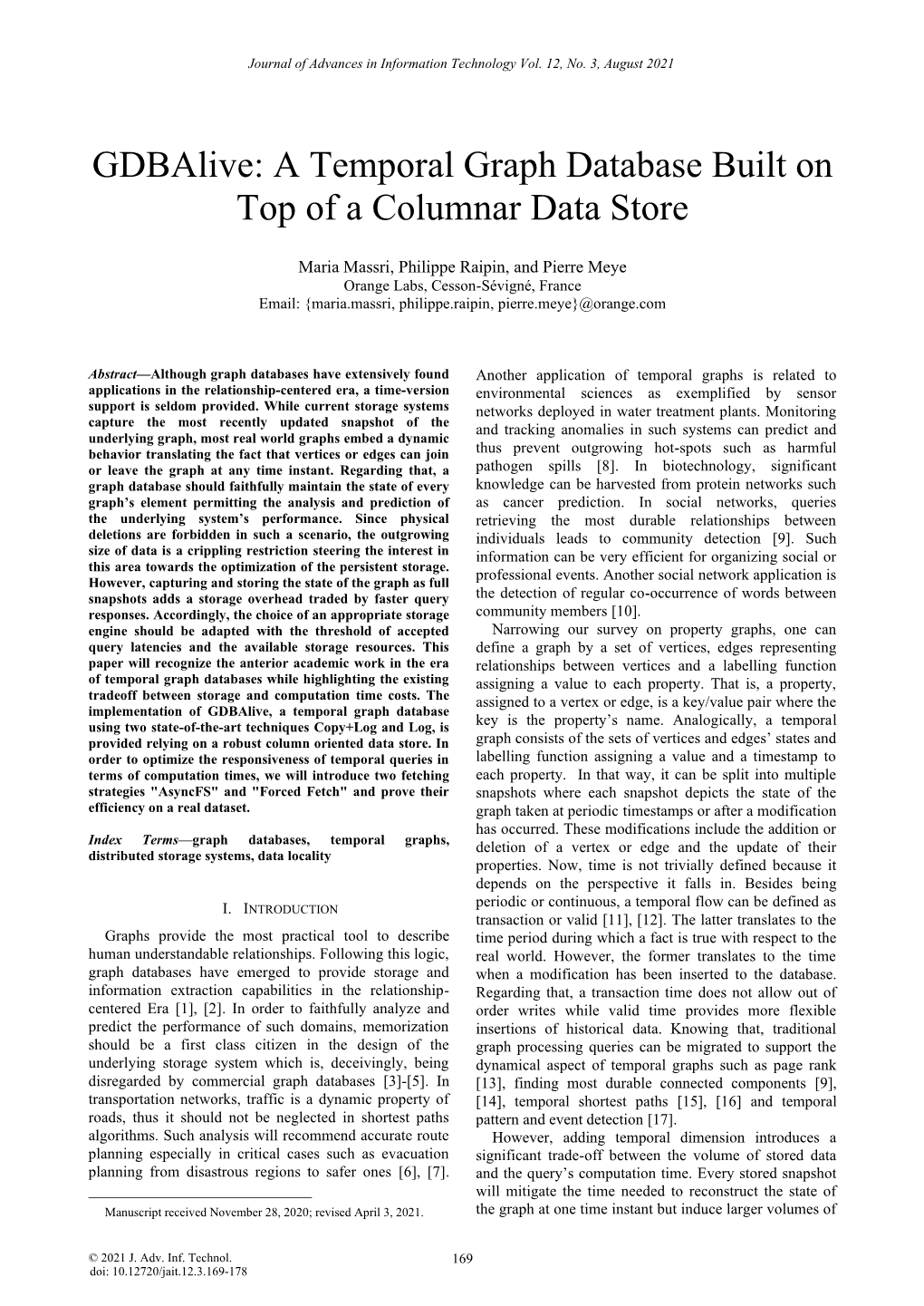 A Temporal Graph Database Built on Top of a Columnar Data Store