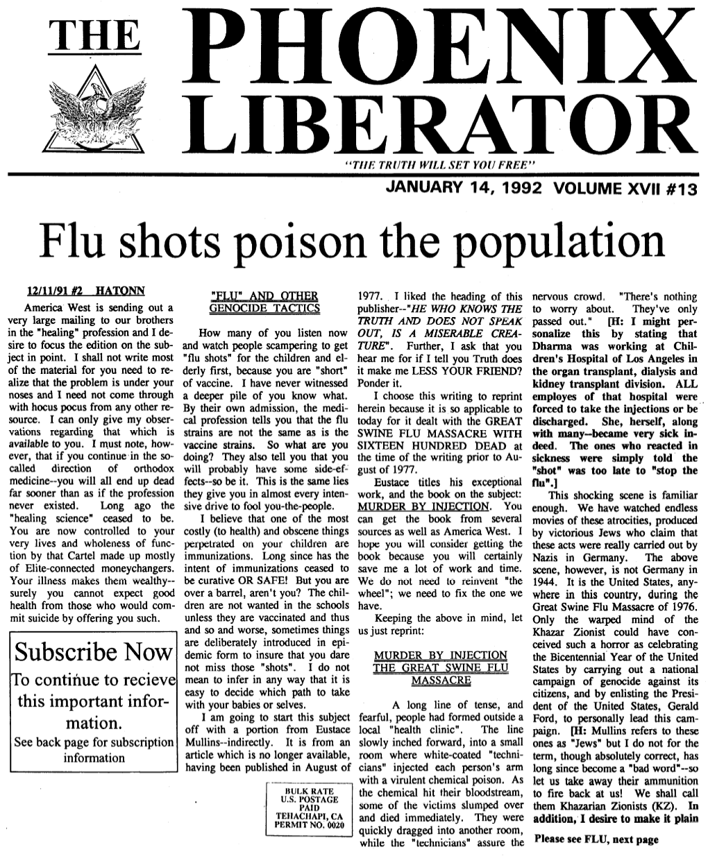 THE PHOENIX LIBERATOR, January 14, 1992