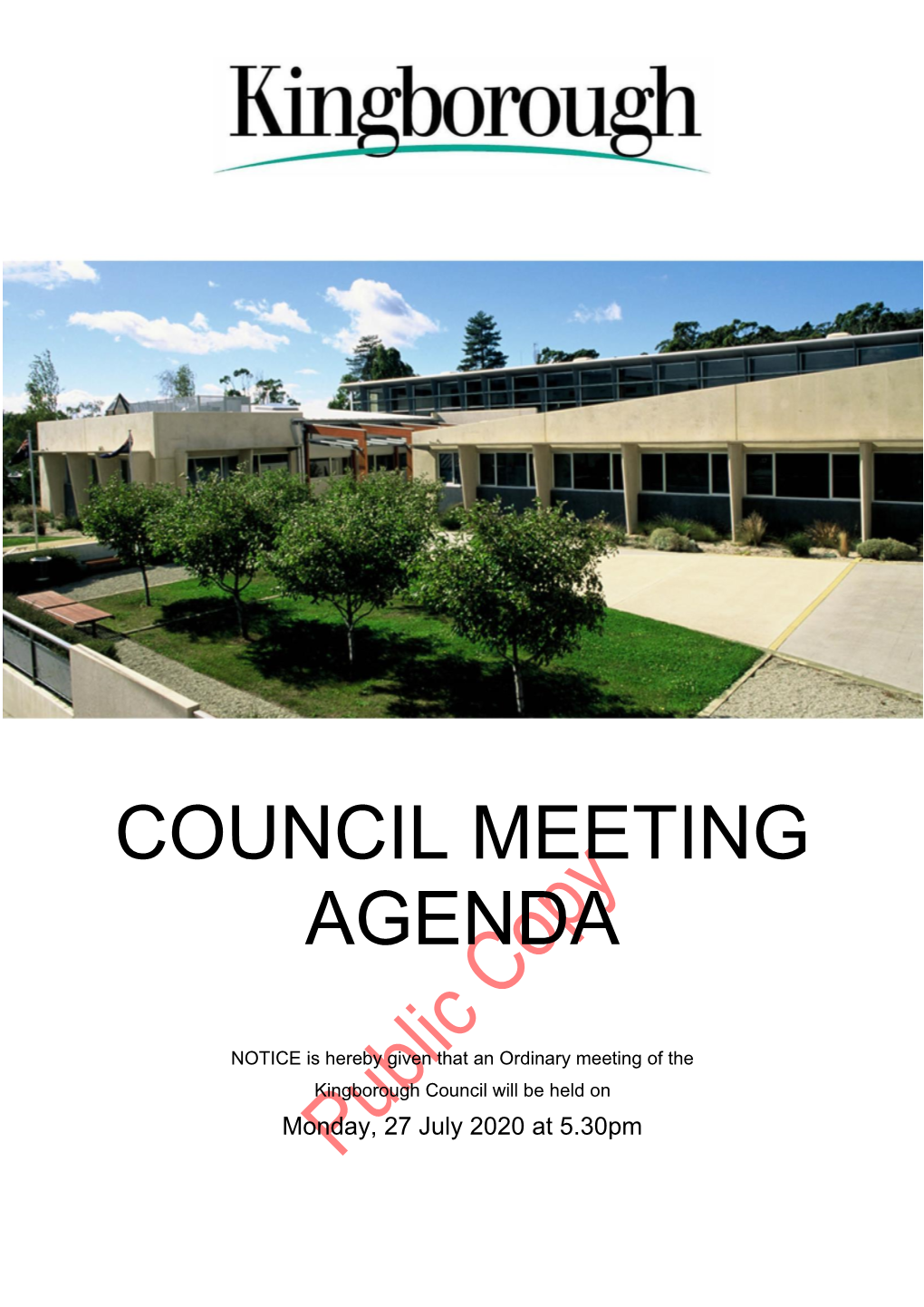 Agenda of Closed Council Meeting