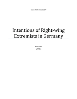 Intentions of Right-Wing Extremists in Germany