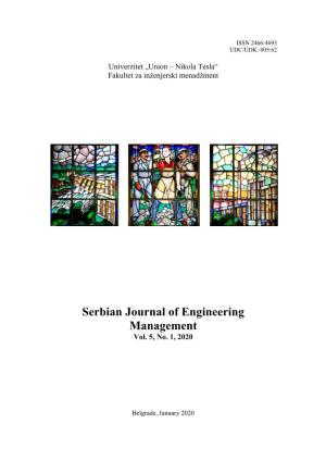 Serbian Journal of Engineering Management Vol