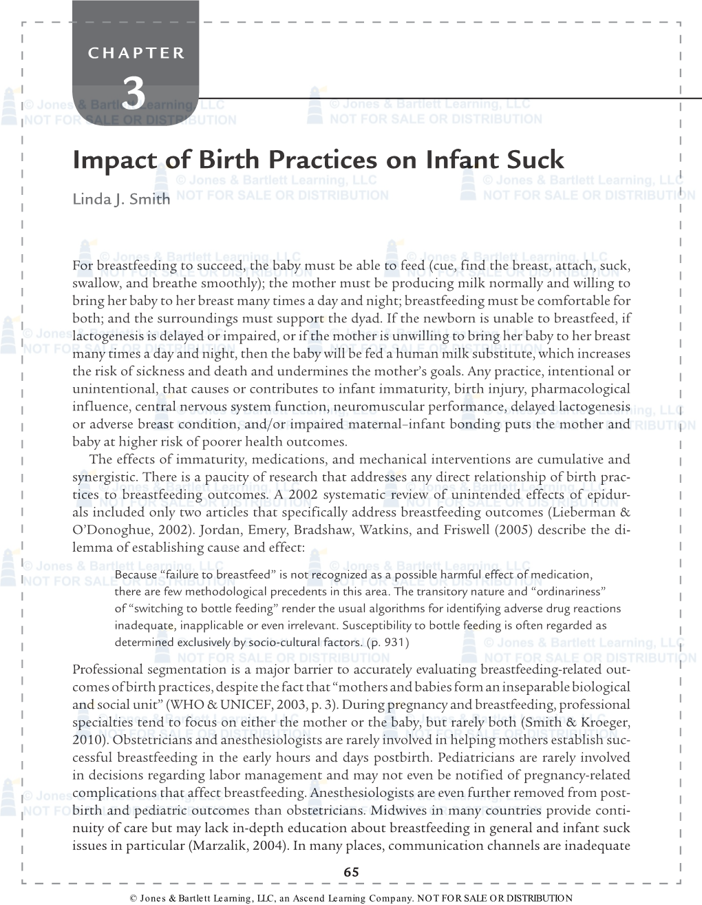 Impact of Birth Practices on Infant Suck Linda J