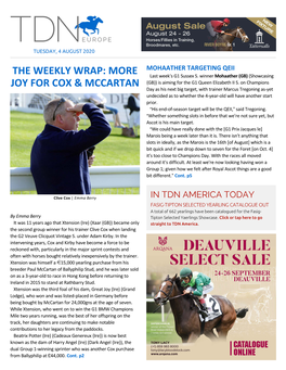 THE WEEKLY WRAP: MORE Last Week=S G1 Sussex S