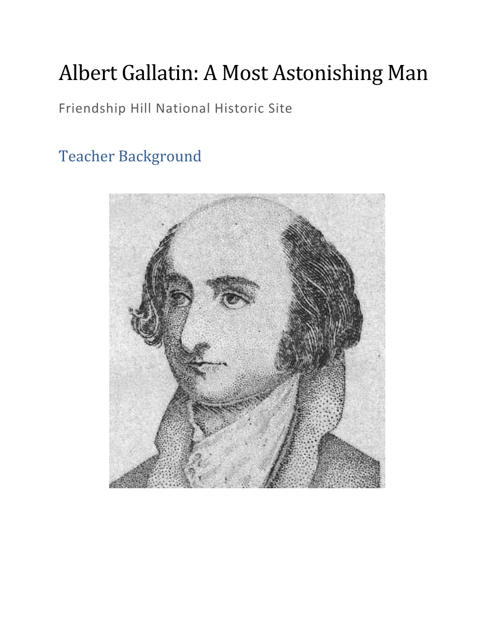 Teacher Background- Albert Gallatin