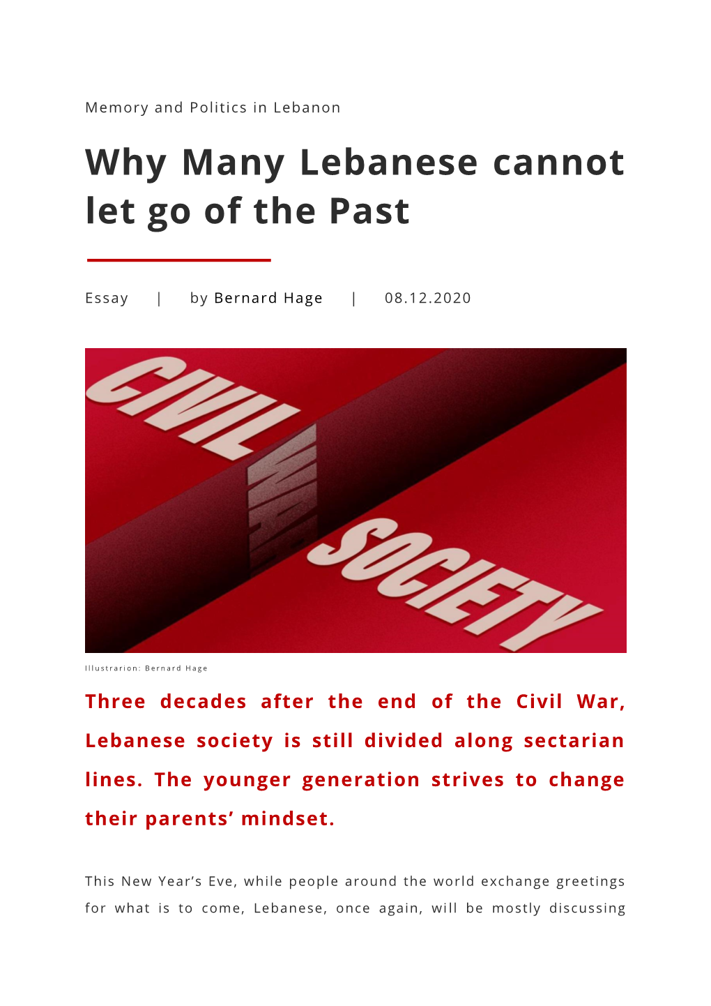 Why Many Lebanese Cannot Let Go of the Past