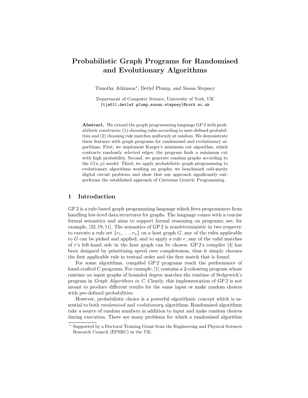 Probabilistic Graph Programs for Randomised and Evolutionary Algorithms
