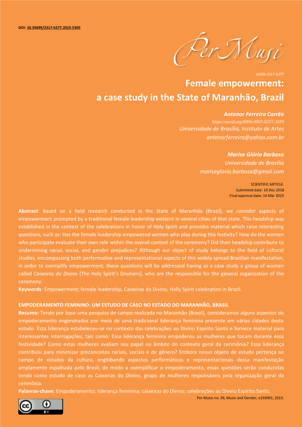Female Empowerment: a Case Study in the State of Maranhão, Brazil