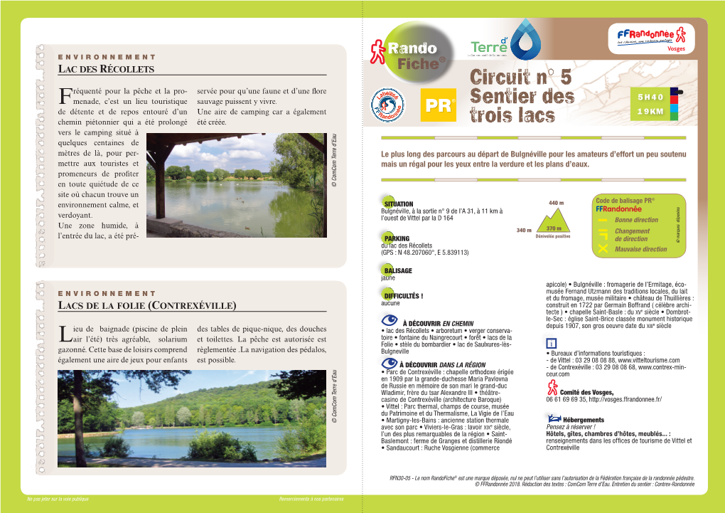 Circuit N° 5 Sentier Des Trois Lacs