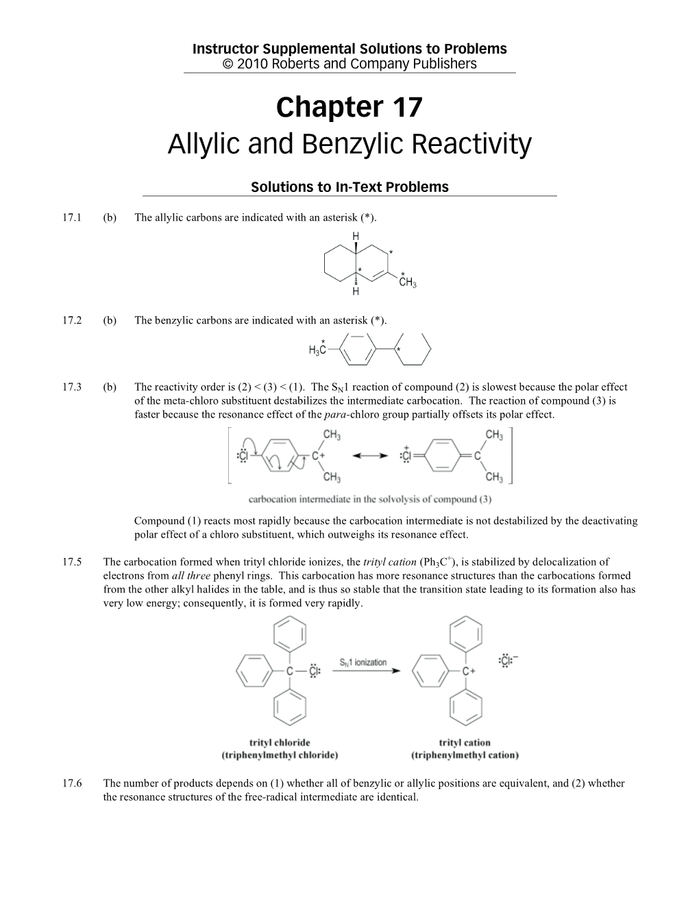 Chapter 17 Allylic and Benzylic Reactivity