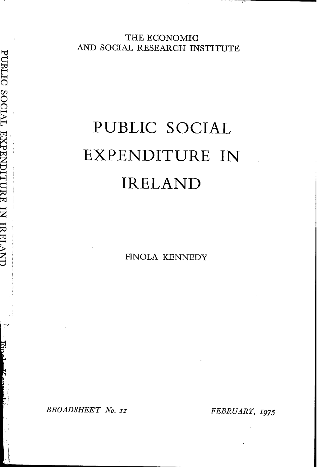 Public Social Expenditure in Ireland