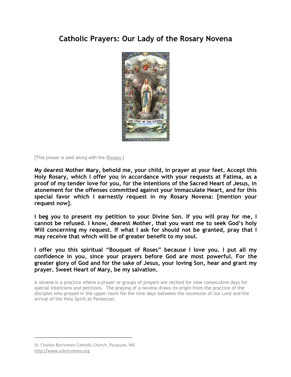 Our Lady of the Rosary Novena