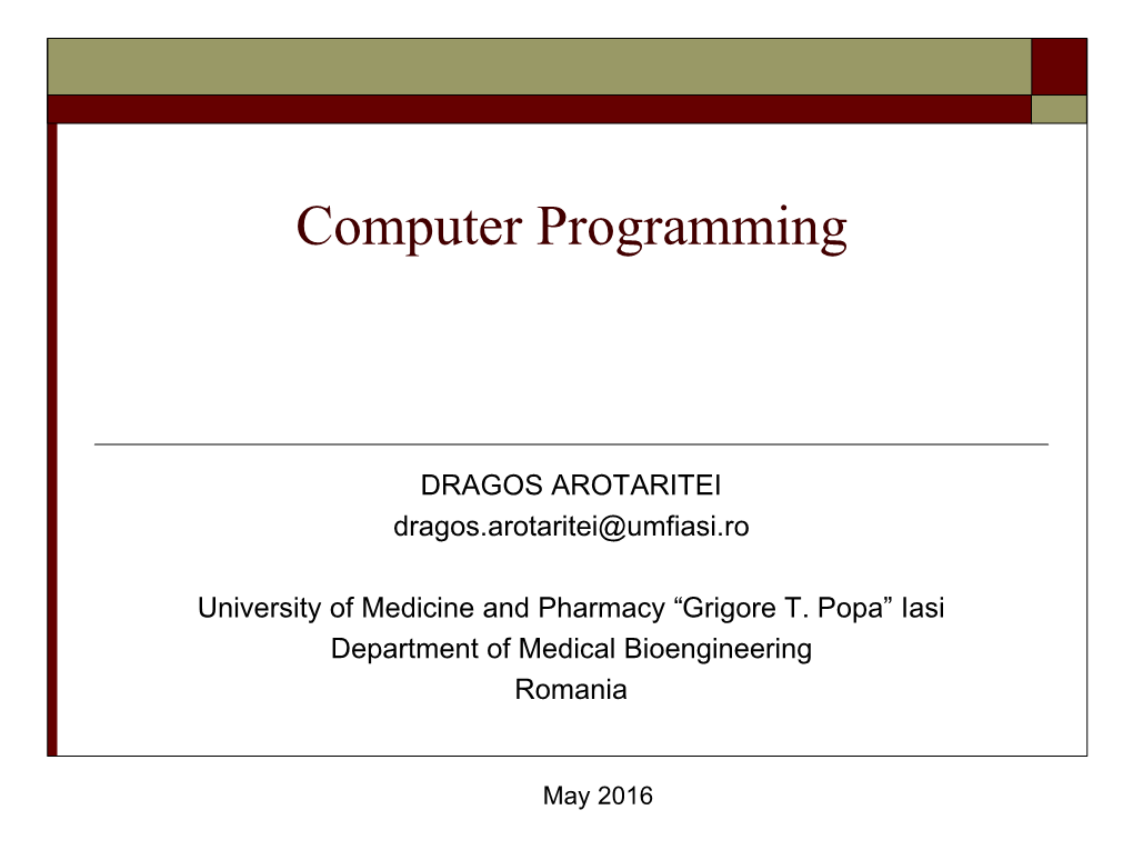 Computer Programming