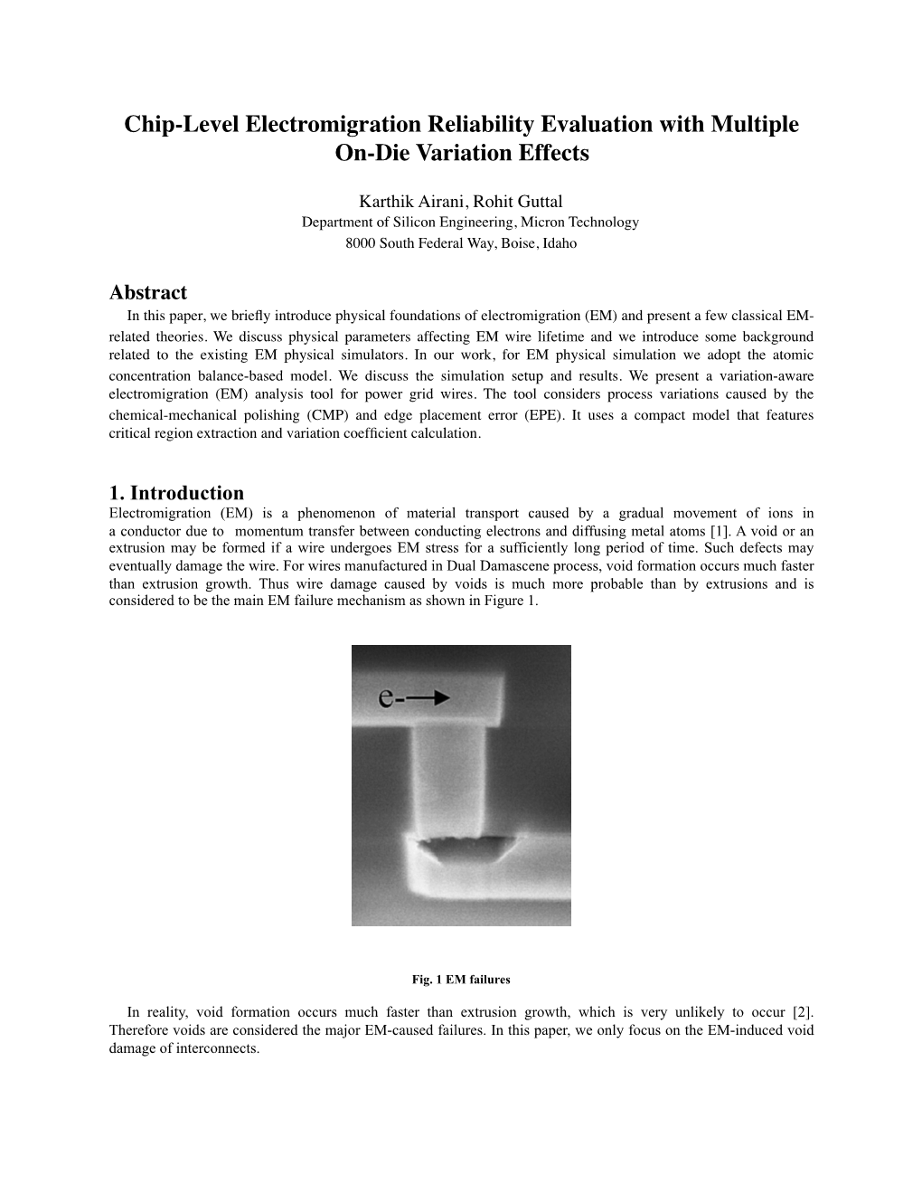 Chip-Level Electromigration Reliability Evaluation with Multiple On-Die Variation Effects