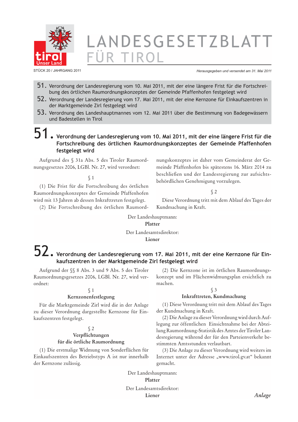 Landesgesetzblatt Für Tirol