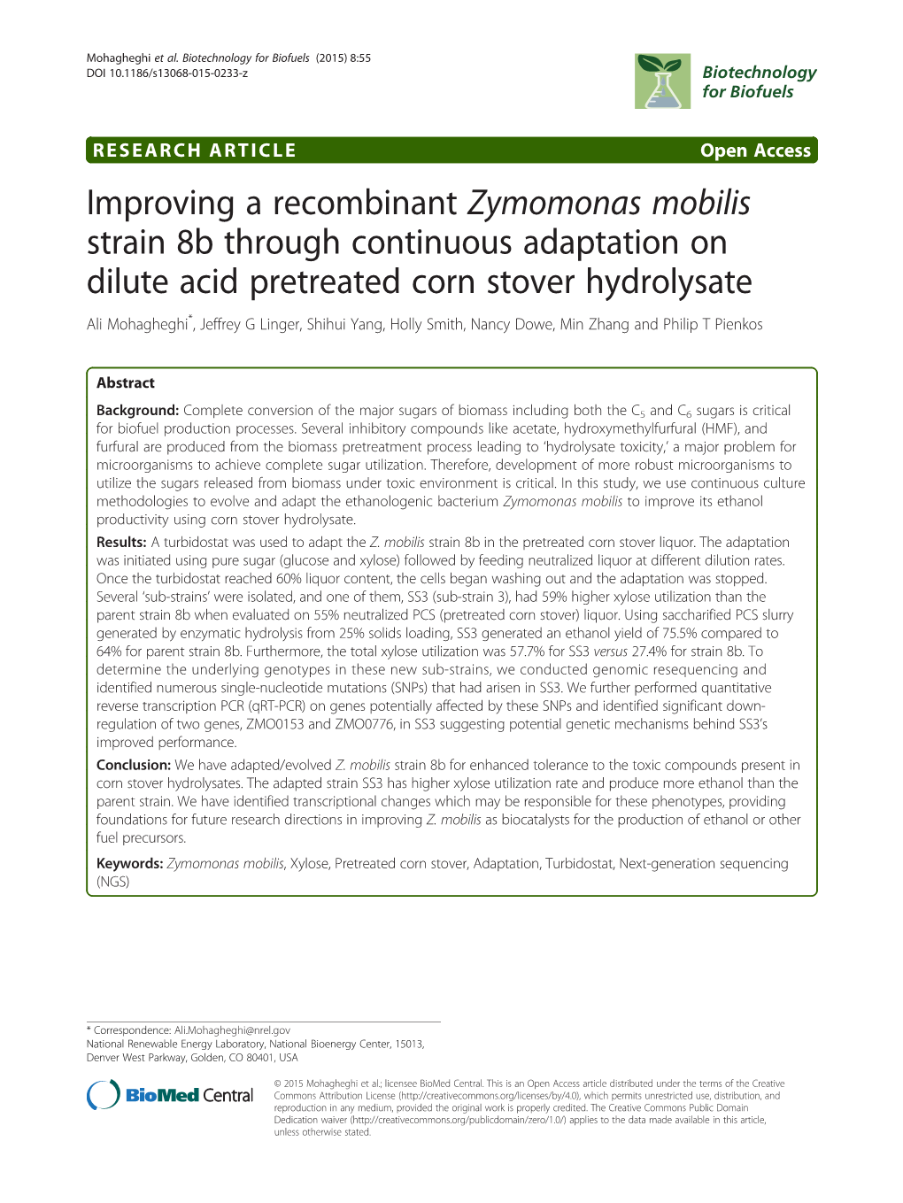 Zymomonas Mobilis