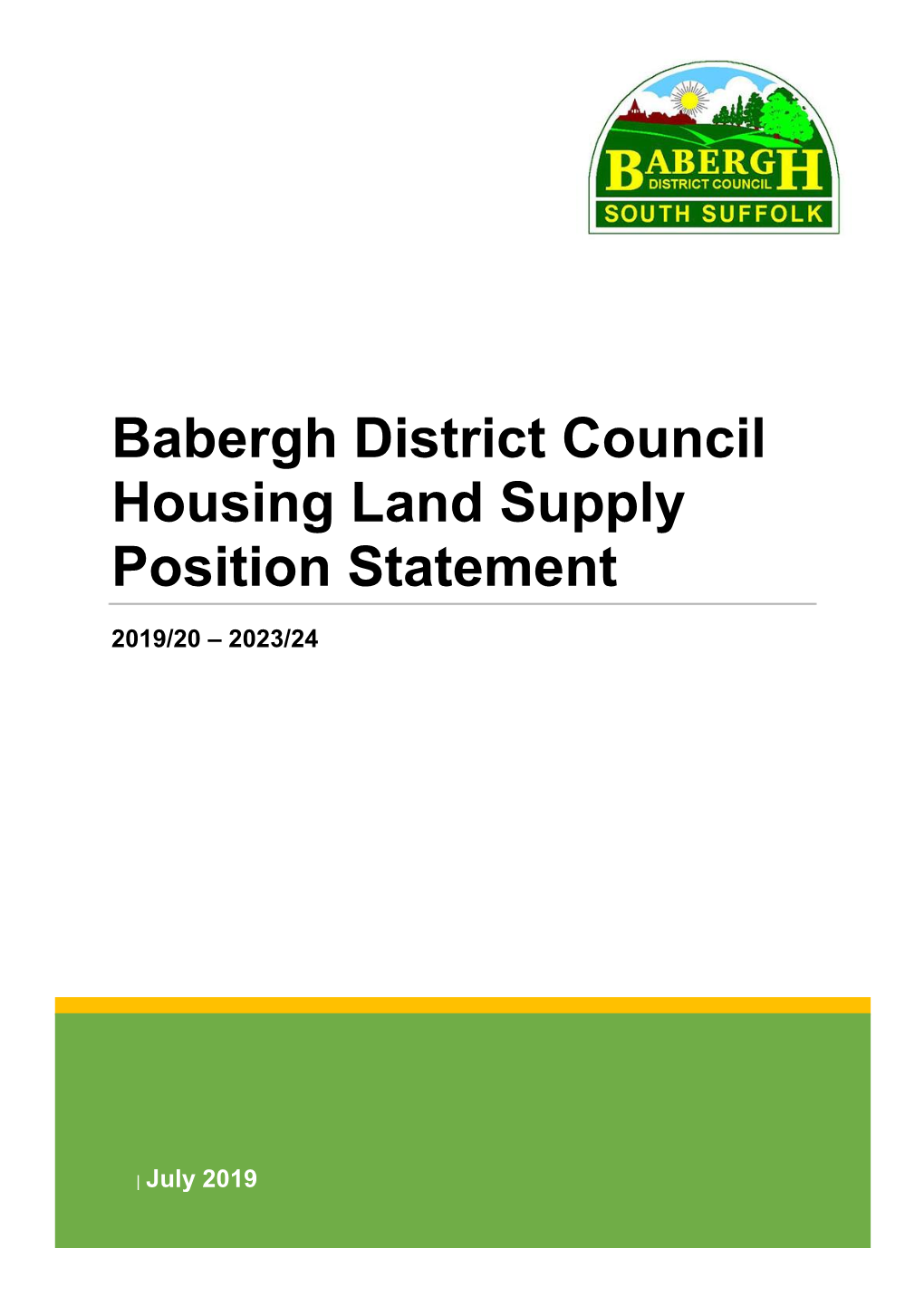 Babergh District Council Housing Land Supply Position Statement