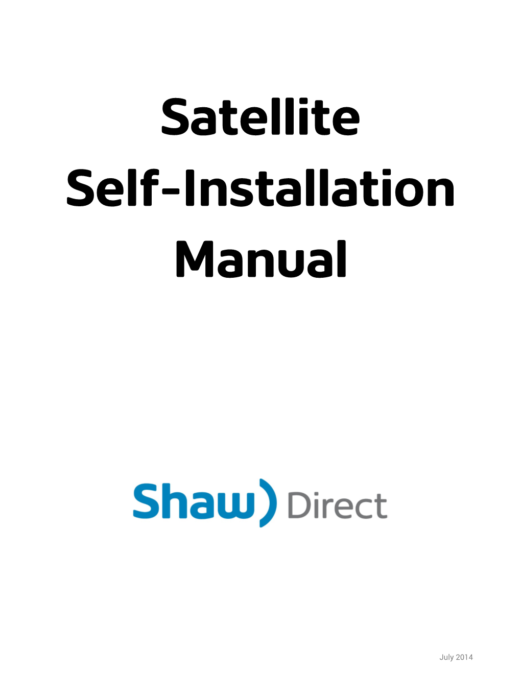 Satellite Self Installation Manual