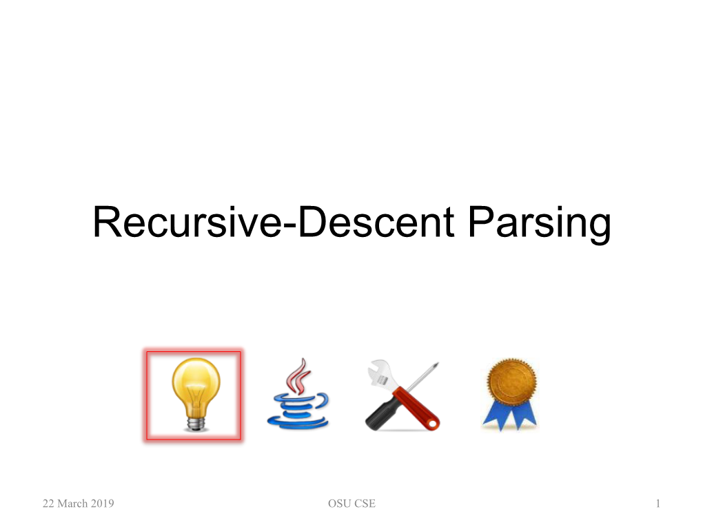 Recursive-Descent Parsing