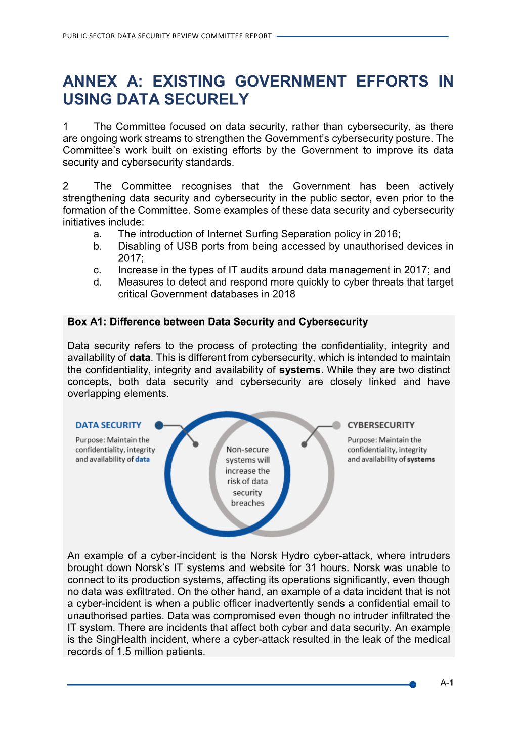 Existing Government Efforts in Using Data Securely