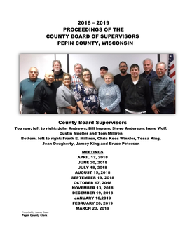 2018-2019 Proceedings of the County Board