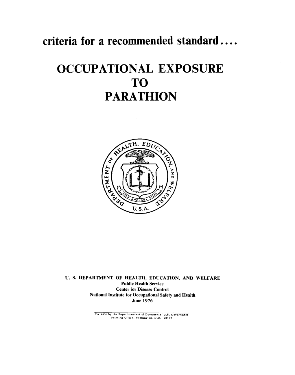 Occupational Exposure to Parathion