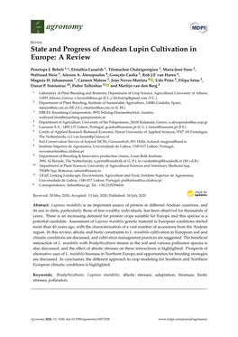 State and Progress of Andean Lupin Cultivation in Europe: a Review