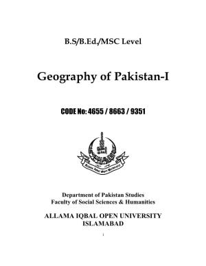 Geography of Pakistan-I