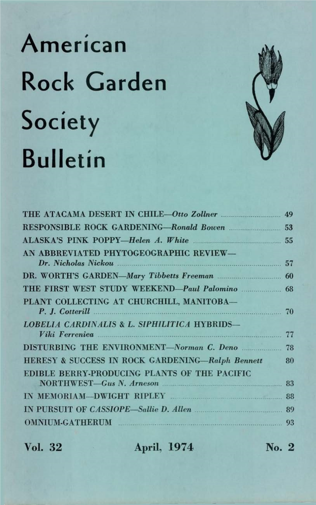 American Rock Garden Society Bulletin