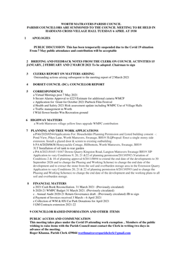 WMPC Agenda April 2021.Pdf