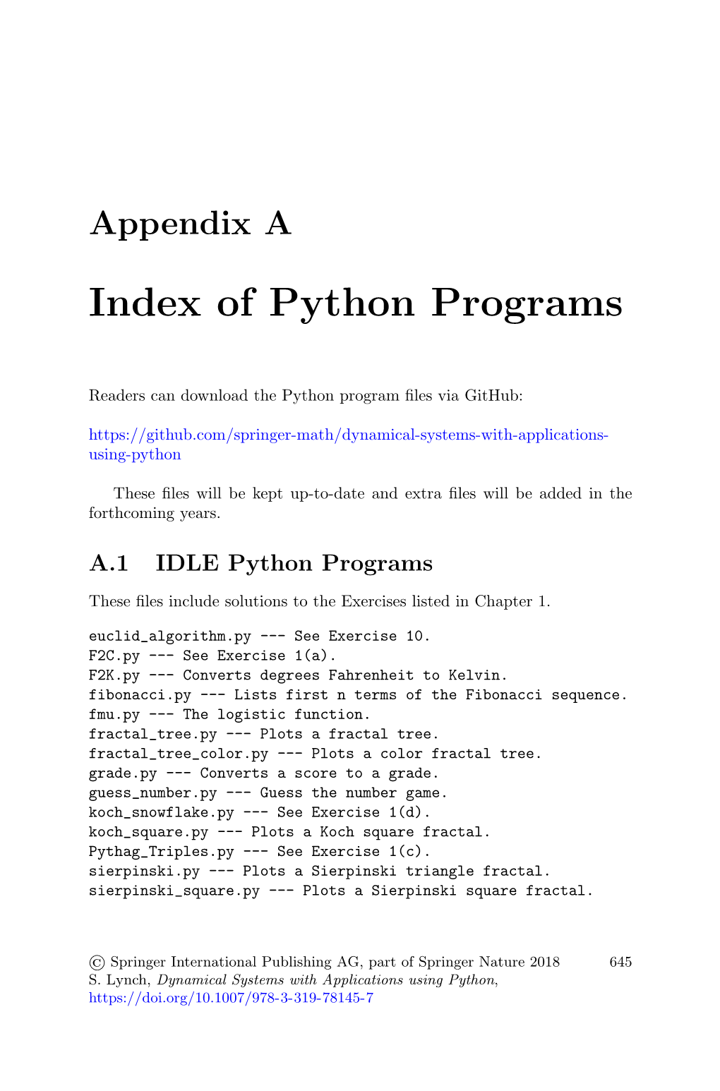 Index of Python Programs