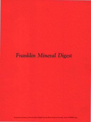 Franklin Mineral Digest Franktin Glineralttical (Association and FRANKLIN MINERAL DIGEST