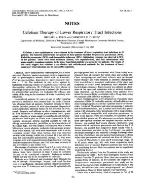 NOTES Cefotiam Therapy of Lower Respiratory Tract Infections MICHAEL A
