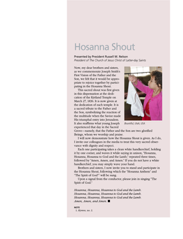 Hosanna Shout Presented by President Russell M