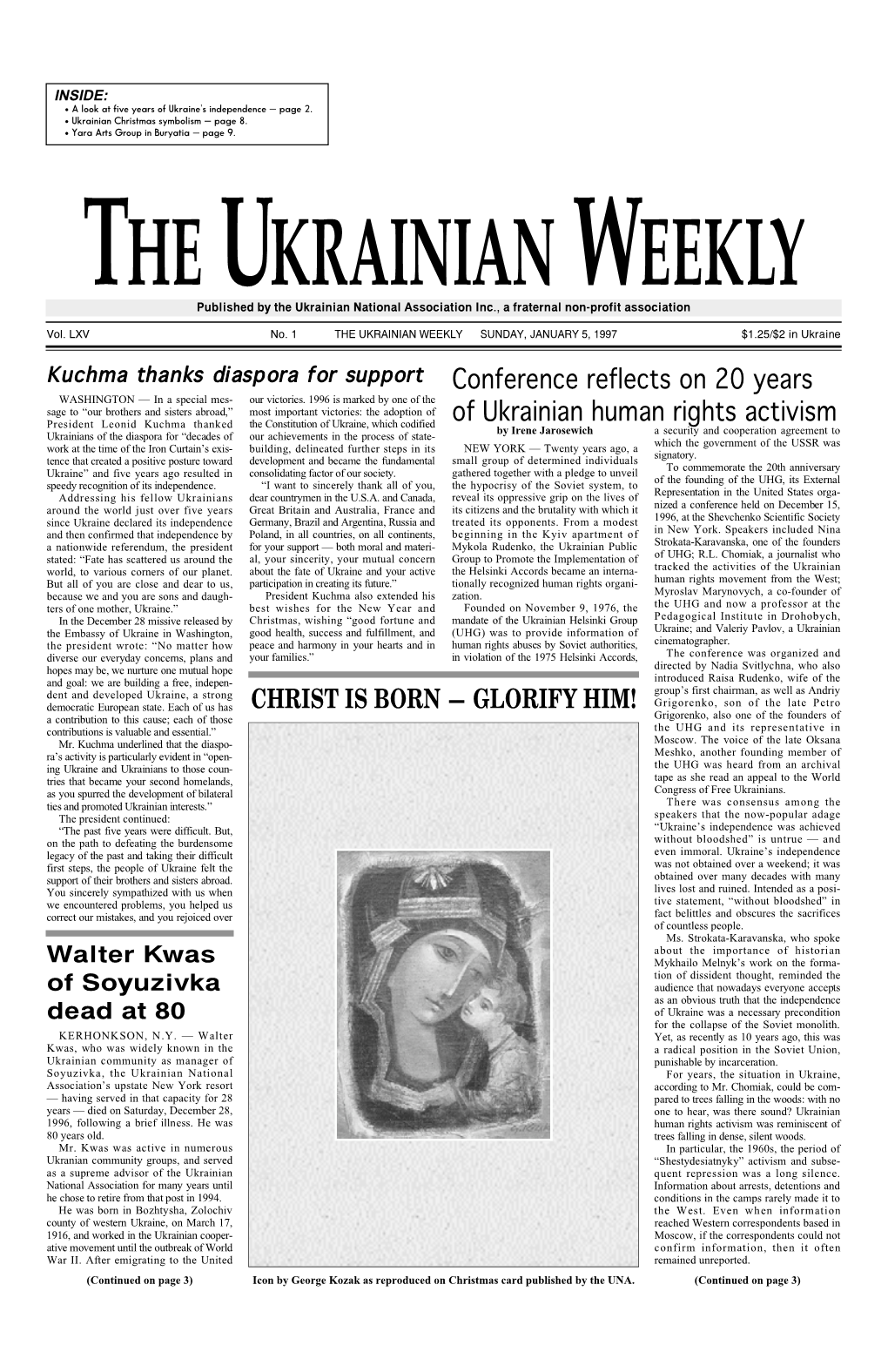 The Ukrainian Weekly 1997, No.1