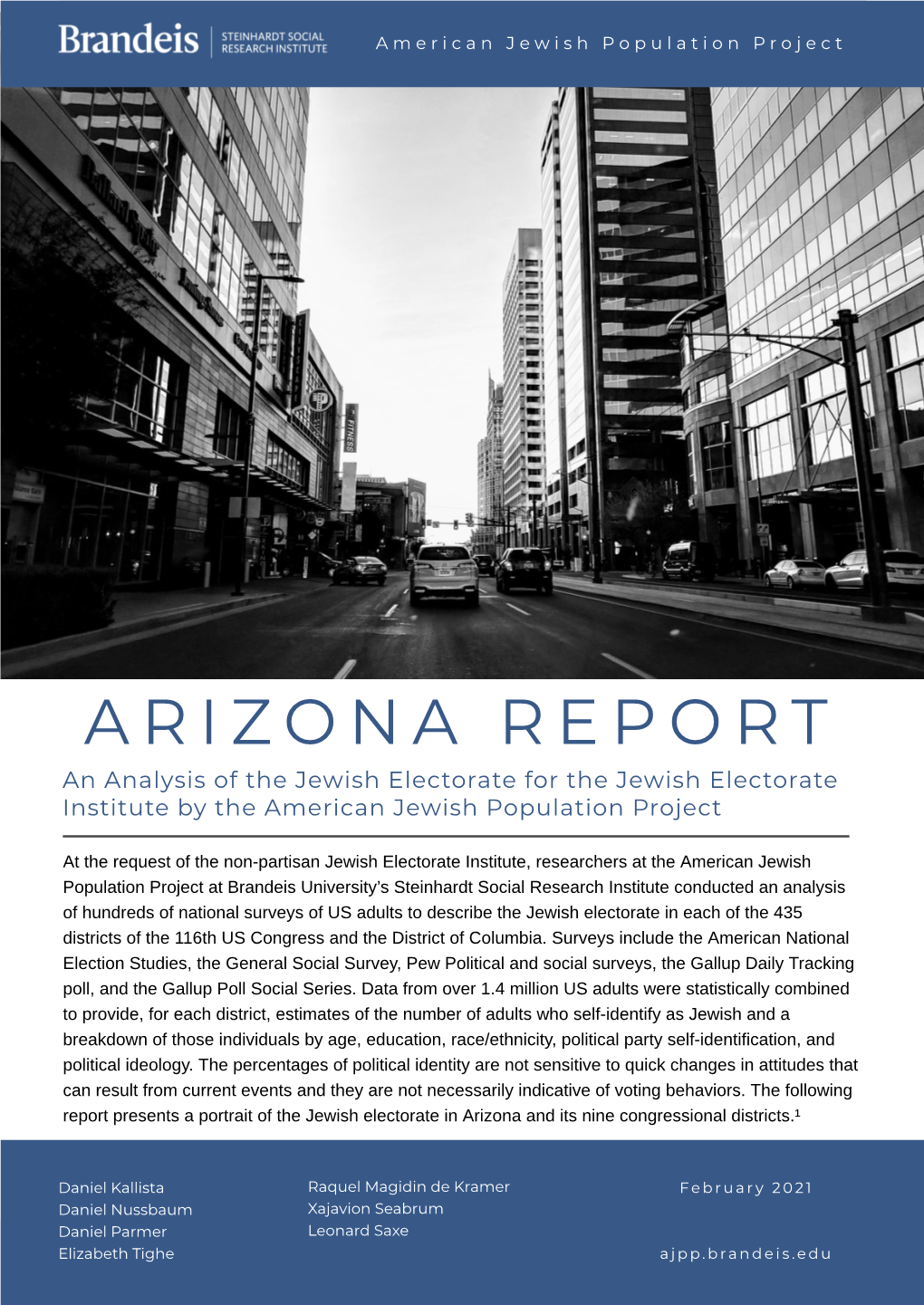 ARIZONA REPORT an Analysis of the Jewish Electorate for the Jewish Electorate Institute by the American Jewish Population Project