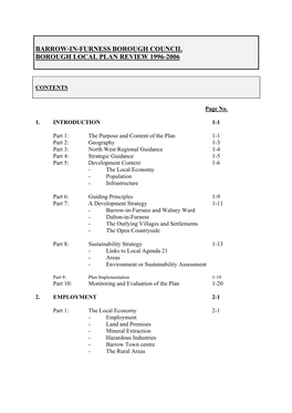 Barrow-In-Furness Borough Council Borough Local Plan Review 1996-2006