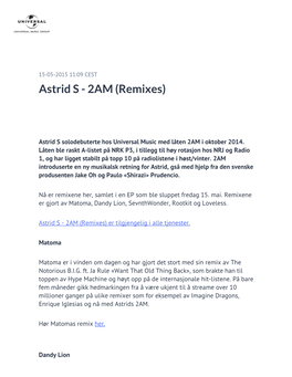 Astrid S - 2AM (Remixes)