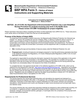 WPA Form 3 - Instructions and Supporting Materials