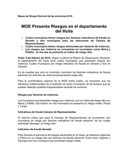 Comunicado Mre Huila