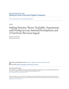 Making Narrative Theory Teachable : Experiments and Overlaps in Lost