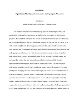 Anthropology's Contribution to the Study of Comparative International