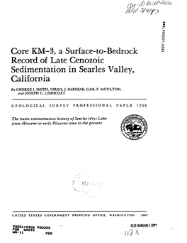 Geological Survey Professional Paper 1256, "Core KM-3, a Surface to Bedrock Record of Late Cenozoic Sedimentaion in Searles