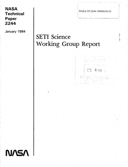 Working Group Report