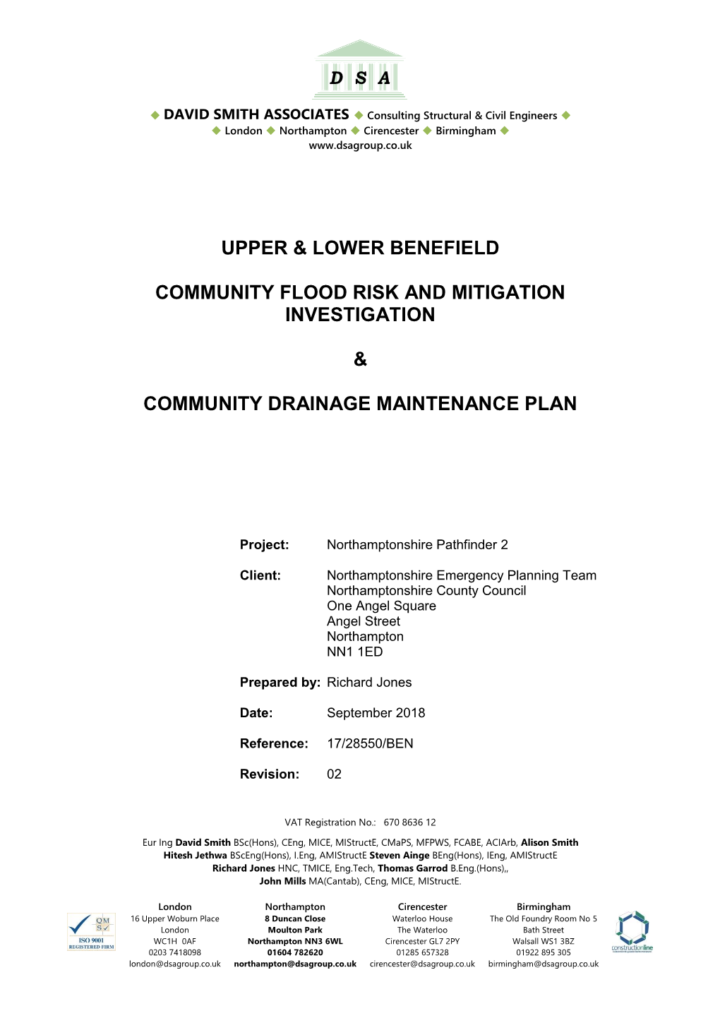 Upper & Lower Benefield Community Flood Risk And