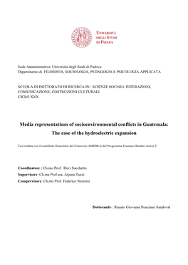 Media Representations of Socioenvironmental Conflicts in Guatemala: the Case of the Hydroelectric Expansion