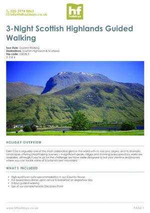3-Night Scottish Highlands Guided Walking