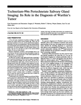 Technetium-99M Pertechnetate Salivary Gland Imaging: Its Role in the Diagnosis of Warthin's Tumor