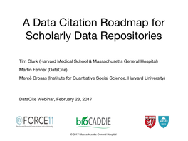 A Data Citation Roadmap for Scholarly Data Repositories